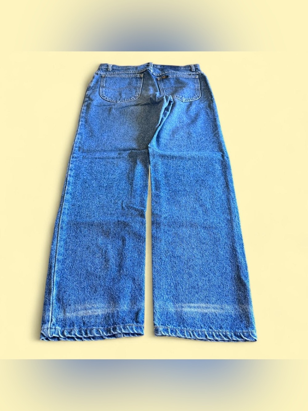 Vintage Lee Jeans Made USA 32x30 Blue Denim Straight Leg Faded - Picture 3 of 6